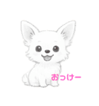 白いチワワ 仲良し2匹（個別スタンプ：6）