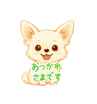 白いチワワ 仲良し2匹（個別スタンプ：15）