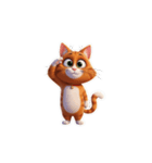 【敬礼猫⑥】（個別スタンプ：1）