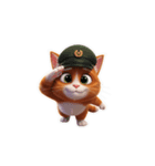 【敬礼猫⑥】（個別スタンプ：2）