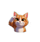 【敬礼猫⑥】（個別スタンプ：4）