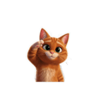 【敬礼猫⑥】（個別スタンプ：5）