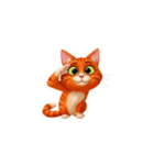 【敬礼猫⑥】（個別スタンプ：7）
