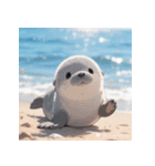 しゃべらぬモフモフアザラシ（個別スタンプ：3）