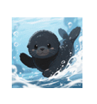 しゃべらぬモフモフアザラシ（個別スタンプ：7）