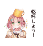 リモート飲み子☆乾杯ガール（個別スタンプ：4）