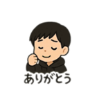 パーカーカップル日本語（個別スタンプ：4）