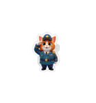 【敬礼猫③】（個別スタンプ：2）