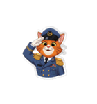 【敬礼猫③】（個別スタンプ：3）