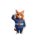 【敬礼猫③】（個別スタンプ：4）