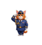 【敬礼猫③】（個別スタンプ：5）