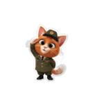 【敬礼猫③】（個別スタンプ：6）