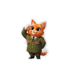 【敬礼猫③】（個別スタンプ：8）