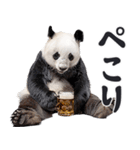 ビール！リアルなパンダ（やさしい敬語）（個別スタンプ：21）