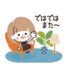 モノトーンmushちゃん・グルメ（個別スタンプ：3）