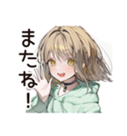 ゆるパーカーちゃんの丁寧な返信（個別スタンプ：34）