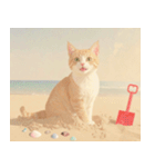 ねこなで(夏を感じるサマーなスタンプ)（個別スタンプ：6）