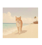 ねこなで(夏を感じるサマーなスタンプ)（個別スタンプ：8）