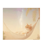 ねこなで(夏を感じるサマーなスタンプ)（個別スタンプ：10）