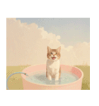 ねこなで(夏を感じるサマーなスタンプ)（個別スタンプ：12）