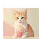 ねこなで(夏を感じるサマーなスタンプ)（個別スタンプ：21）
