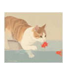 ねこなで(夏を感じるサマーなスタンプ)（個別スタンプ：40）