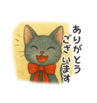 赤リボンをつけた黒猫（敬語）（個別スタンプ：3）