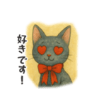 赤リボンをつけた黒猫（敬語）（個別スタンプ：10）