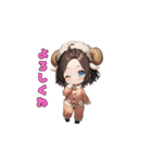 おやすみひつじガール（個別スタンプ：1）