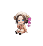 おやすみひつじガール（個別スタンプ：3）