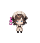 おやすみひつじガール（個別スタンプ：21）