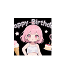 ピンクナナ「お誕生日おめでとう」（個別スタンプ：3）