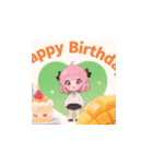 ピンクナナ「お誕生日おめでとう」（個別スタンプ：5）