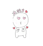 可愛くて丸い白い男の子 の「しろ」くん（個別スタンプ：2）