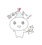 可愛くて丸い白い男の子 の「しろ」くん（個別スタンプ：4）