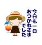 大人の優しい気遣い 日常 お団子女の子 夏（個別スタンプ：3）