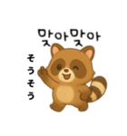 たぬき日本語＆韓国語（個別スタンプ：6）