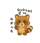たぬき日本語＆韓国語（個別スタンプ：7）