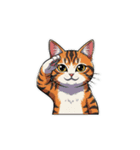 【敬礼猫⑤】（個別スタンプ：1）