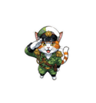 【敬礼猫⑤】（個別スタンプ：5）