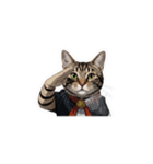 【敬礼猫⑤】（個別スタンプ：8）