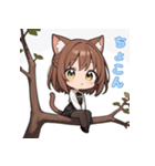 ちび猫娘日常スタンプ第3弾-毎日かわいい！（個別スタンプ：5）