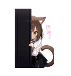 元気いっぱい！猫娘の日常BIGスタンプ（個別スタンプ：1）