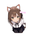 元気いっぱい！猫娘の日常BIGスタンプ（個別スタンプ：3）