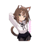 元気いっぱい！猫娘の日常BIGスタンプ（個別スタンプ：5）