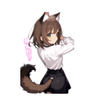 元気いっぱい！猫娘の日常BIGスタンプ（個別スタンプ：16）