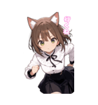 元気いっぱい！猫娘の日常BIGスタンプ（個別スタンプ：21）