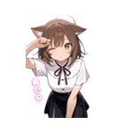 元気いっぱい！猫娘の日常BIGスタンプ（個別スタンプ：23）