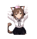 元気いっぱい！猫娘の日常BIGスタンプ（個別スタンプ：24）