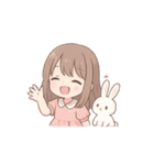 超使える♡うさぎと女の子のゆるかわ日常（個別スタンプ：3）